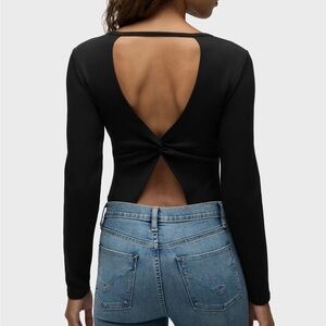 Hudson Jeans Knot Black Bodysuit in Size Small from Revolve